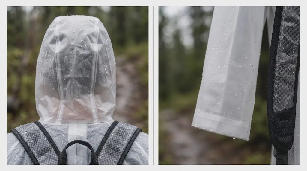 packable reusable rain poncho for hiking ready for the trail