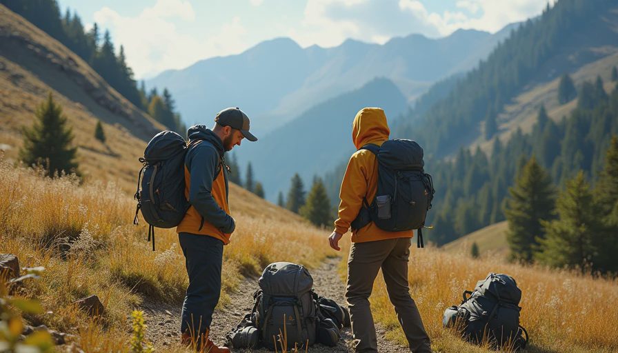 Visual context for how to layer for hiking