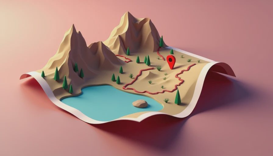 Illustration for sky pond trail colorado